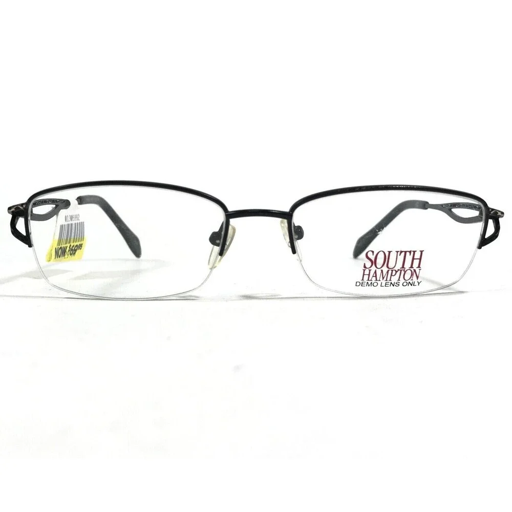 South Hampton SH6002 BK/G Eyeglasses Frames Black Gold Rectangular 51-17-145
